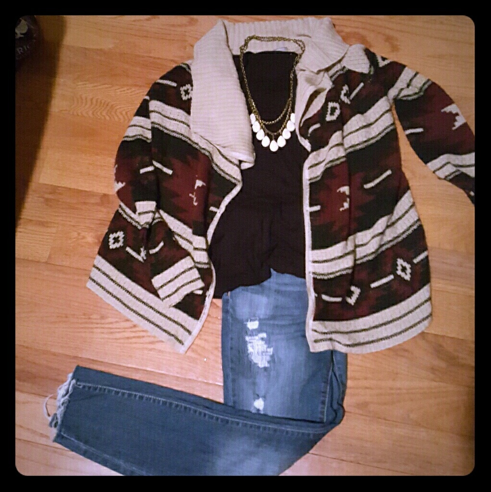 Southwestern printed cardigan